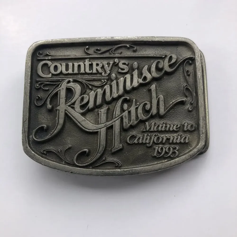 Vintage Belt Buckle 1993 Country's Reminisce Hitch Maine to California 3521